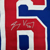 Autographed/Signed Jimmy Vesey New York Blue Hockey Jersey JSA COA by Hall of Fame Sports Memorabilia