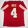 Autographed/Signed Rashee Rice Kansas City Red Football Jersey Beckett BAS COA by Hall of Fame Sports Memorabilia