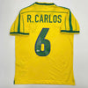 Autographed/Signed Roberto Carlos Brazil Yellow Soccer Jersey Beckett BAS COA by Hall of Fame Sports Memorabilia