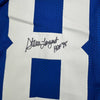 Framed Autographed/Signed Steve Largent HOF 95 35x39 Seattle Blue Stat Football Jersey Beckett BAS COA