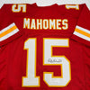 Autographed/Signed Patrick Mahomes Kansas City Red Football Jersey JSA COA