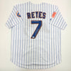 Autographed/Signed Jose Reyes New York Pinstripe Baseball Jersey JSA COA