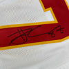 Framed Autographed/Signed Travis Kelce 35x39 Kansas City KC White Football Jersey JSA COA