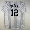Autographed/Signed Wade Boggs New York Pinstripe Baseball Jersey Beckett BAS COA by Hall of Fame Sports Memorabilia