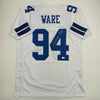 Autographed/Signed Demarcus Ware Dallas White Football Jersey Beckett BAS COA