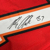 Framed Autographed/Signed Rob Gronk Gronkowski 35x39 Tampa Bay Red Football Jersey JSA COA
