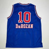 Autographed/Signed DeMar DeRozan Sacramento Blue Kansas City Retro Basketball Jersey Beckett BAS COA by Hall of Fame Sports Memorabilia