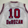 Autographed/Signed DeMar DeRozan Sacramento White Kansas City Retro Basketball Jersey Beckett BAS COA