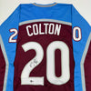 Autographed/Signed Ross Colton Colorado Maroon Hockey Jersey Beckett BAS COA