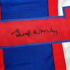 Framed Autographed/Signed Gump Worsley 35x39 Montreal White Hockey Jersey JSA COA by Hall of Fame Sports Memorabilia