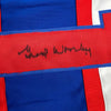 Framed Autographed/Signed Gump Worsley 35x39 Montreal White Hockey Jersey JSA COA