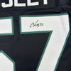 Framed Autographed/Signed CJ C.J. Mosley 35x39 New York Black Football Jersey Beckett BAS COA