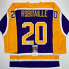Autographed/Signed Luc Robitaille HOF 09 Los Angeles LA Purple Hockey Jersey JSA COA
