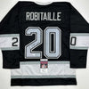 Autographed/Signed Luc Robitaille HOF 09 Los Angeles LA Black Hockey Jersey JSA COA