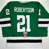 Autographed/Signed Jason Robertson Dallas Green Hockey Jersey JSA COA