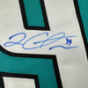 Framed Autographed/Signed Logan Couture 35x39 San Jose Teal Hockey Jersey JSA COA by Hall of Fame Sports Memorabilia