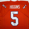 Autographed/Signed Tee Higgins Clemson Orange College Football Jersey Beckett BAS COA by Hall of Fame Sports Memorabilia