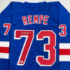 Autographed/Signed Matt Rempe New York Blue Hockey Jersey Beckett BAS COA