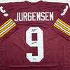 Autographed/Signed Sonny Jurgensen HOF 83 Washington Burgundy Football Jersey Beckett BAS COA by Hall of Fame Sports Memorabilia