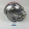 Autographed/Signed Justin Fields Ohio State Buckeyes Full Size FS F/S Replica College Football Helmet Beckett BAS COA