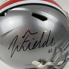 Autographed/Signed Justin Fields Ohio State Buckeyes Full Size FS F/S Replica College Football Helmet Beckett BAS COA