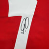 Framed Autographed/Signed Robert Pires 35x39 Arsenal Red Soccer Jersey Beckett BAS COA