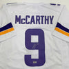 Autographed/Signed J.J. JJ McCarthy Minnesota White Football Jersey Beckett BAS COA by Hall of Fame Sports Memorabilia