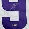 Autographed/Signed J.J. JJ McCarthy Minnesota White Football Jersey Beckett BAS COA by Hall of Fame Sports Memorabilia