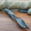 Handmade Damascus Aikuchi Tanto Knife with Aluminum Saya | Full Tang Japanese Style Knife by JW SteelCrafts