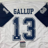 Autographed/Signed Michael Gallup Dallas Color Rush White Football Jersey JSA COA