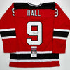 Autographed/Signed Taylor Hall New Jersey Red Hockey Jersey JSA COA