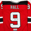 Autographed/Signed Taylor Hall New Jersey Red Hockey Jersey JSA COA