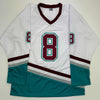 Autographed/Signed Teemu Selanne "Finnish Flash" Anaheim White Retro Hockey Jersey JSA COA
