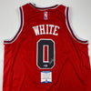 Autographed/Signed Coby White Chicago Red Basketball Jersey Beckett BAS COA