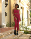 Ketana Seamless Legging With Cutouts - Burgundy