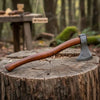 Handmade Damascus Skeggox Viking Bearded Axe with Rose Wood Handle by JW SteelCrafts