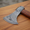 Handmade Damascus Skeggox Viking Bearded Axe with Rose Wood Handle by JW SteelCrafts