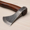 Handmade Damascus Skeggox Viking Bearded Axe with Rose Wood Handle by JW SteelCrafts