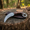 Handmade Damascus Karambit Knife with Multi-Color Micarta Handle by JW SteelCrafts