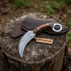 Handmade Damascus Karambit Knife with Multi-Color Micarta Handle by JW SteelCrafts