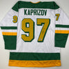 Autographed/Signed Kirill Kaprizov Minnesota White Retro Hockey Jersey Beckett BAS COA
