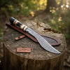 Custom Ghurkha Kukri Knife Curved Blade Damascus Steel Outdoor Chopping Tool by JW SteelCrafts