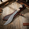 Custom Ghurkha Kukri Knife Curved Blade Damascus Steel Outdoor Chopping Tool by JW SteelCrafts