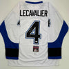 Autographed/Signed Vincent Lecavalier 2004 SC Champs Tampa Bay White Hockey Jersey JSA COA by Hall of Fame Sports Memorabilia