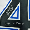 Framed Autographed/Signed Vincent Lecavalier 2004 SC Champs 35x39 Tampa Bay White Hockey Jersey JSA COA by Hall of Fame Sports Memorabilia
