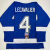 Autographed/Signed Vincent Lecavalier 2004 SC Champs Tampa Bay Blue Hockey Jersey JSA COA