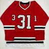 Autographed/Signed Dominik Hasek Chicago Red Hockey Jersey JSA COA