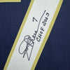 Autographed/Signed Joe Theismann CHOF 2003 Notre Dame Blue College Football Jersey JSA COA