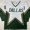 Autographed/Signed Mike Modano Dallas White Hockey Jersey Beckett BAS COA