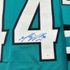 Framed Autographed/Signed Marc-Edouard Vlasic 35x39 San Jose Teal Hockey Jersey JSA COA by Hall of Fame Sports Memorabilia